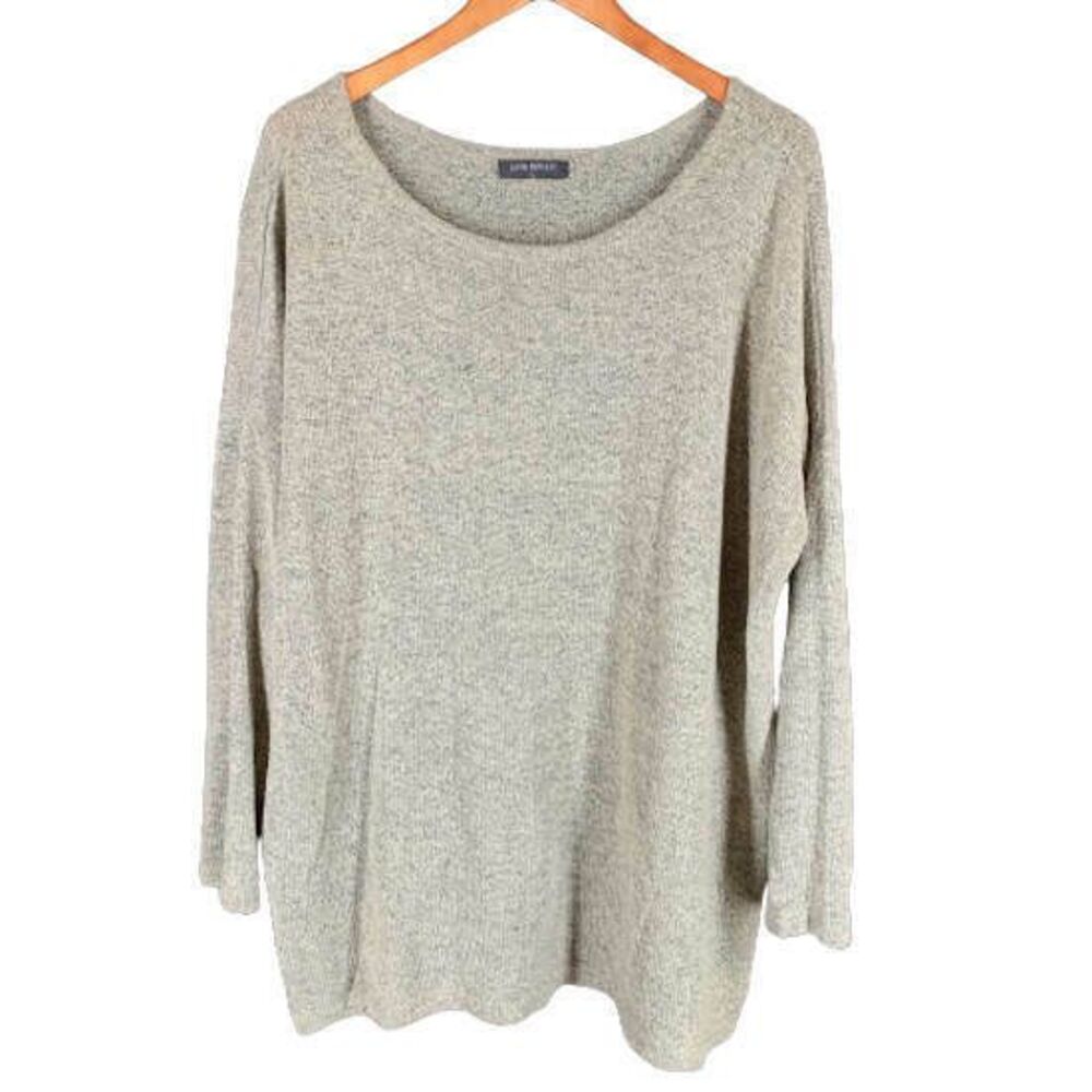 Julie Billiart Sweater NEW L Taupe Beige Lightweight Knit Spring Summer
